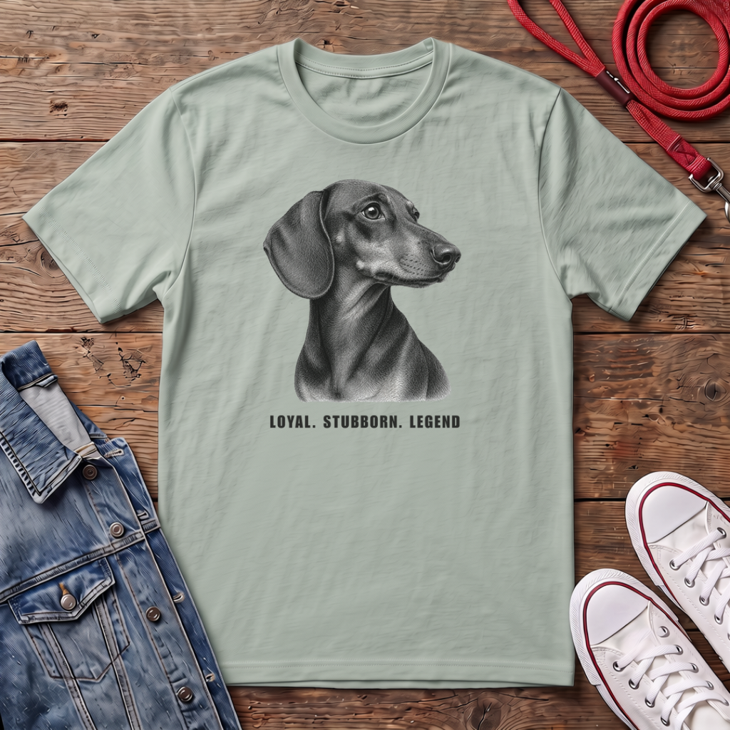 Dachshund Smooth Haired - Loyal. Stubborn. Legend  T-shirt