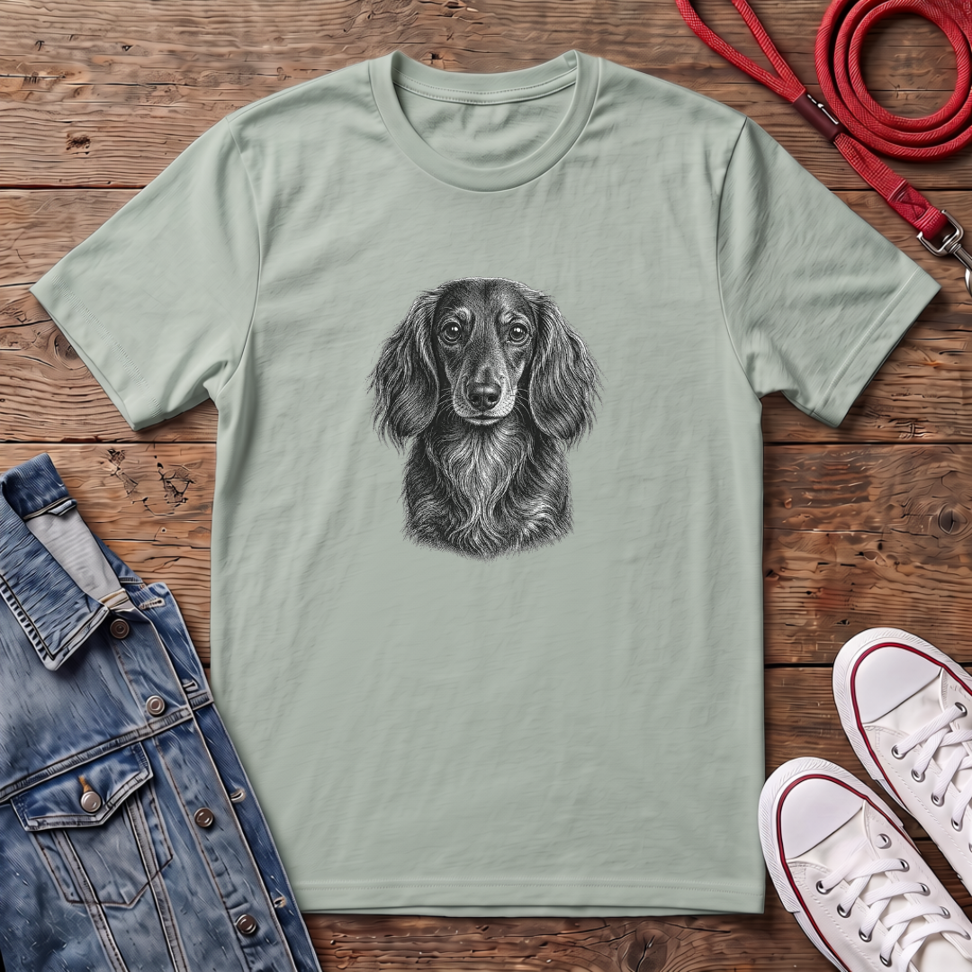 Dachshund Long Haired Face T-shirt