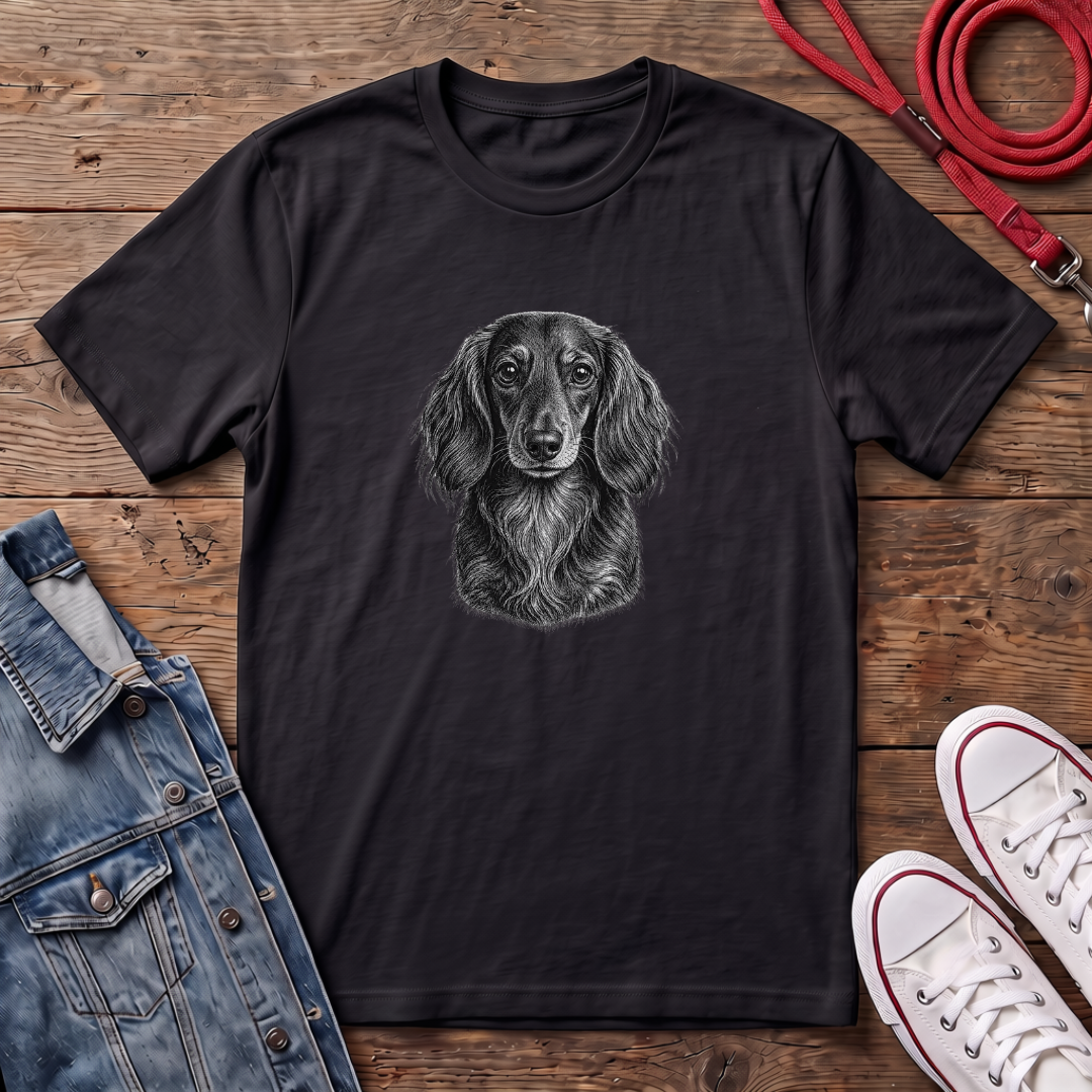Dachshund Long Haired Face T-shirt