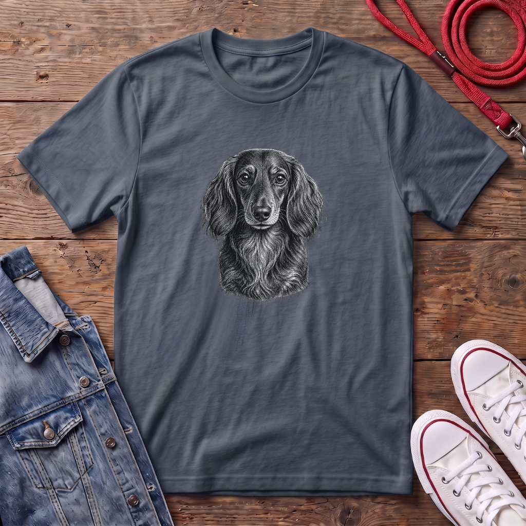 Dachshund Long Haired Face T-shirt