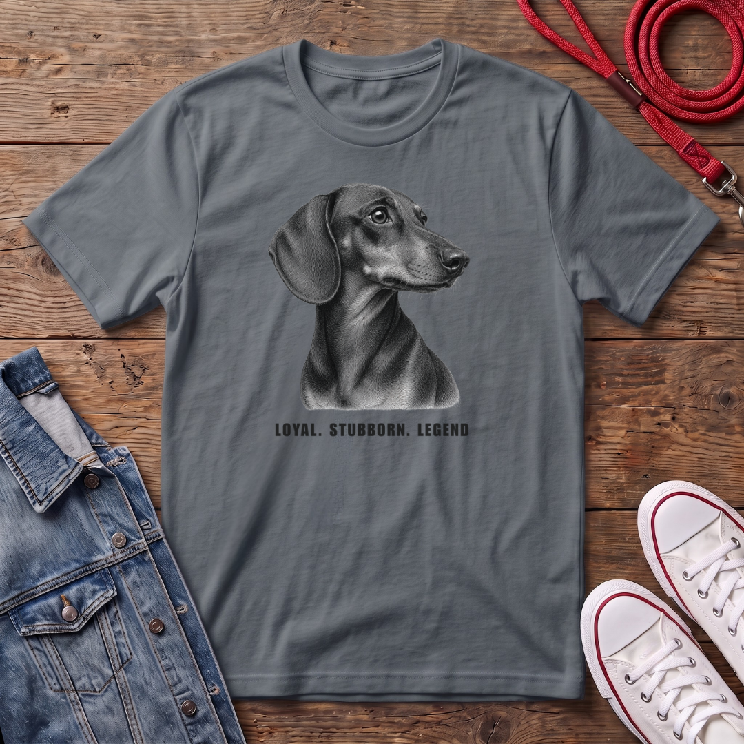 Dachshund Smooth Haired - Loyal. Stubborn. Legend  T-shirt