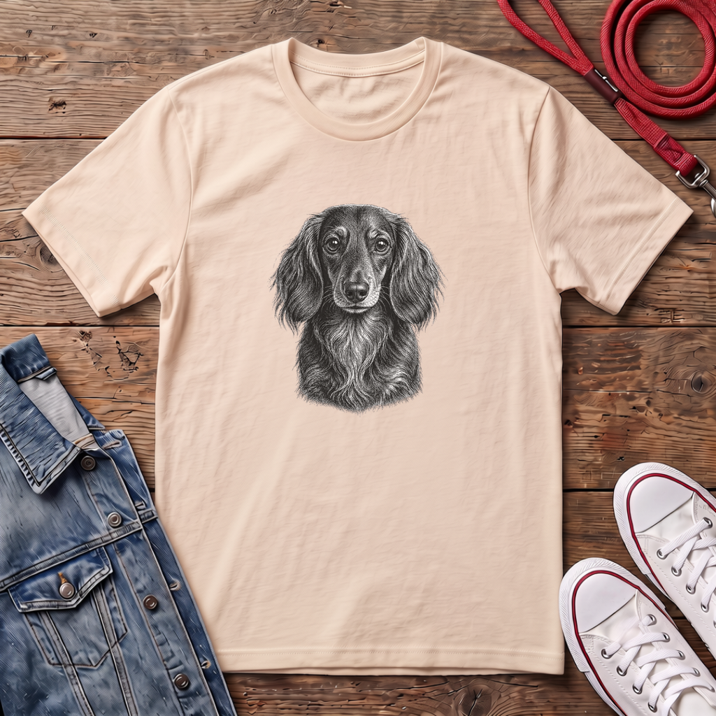 Dachshund Long Haired Face T-shirt