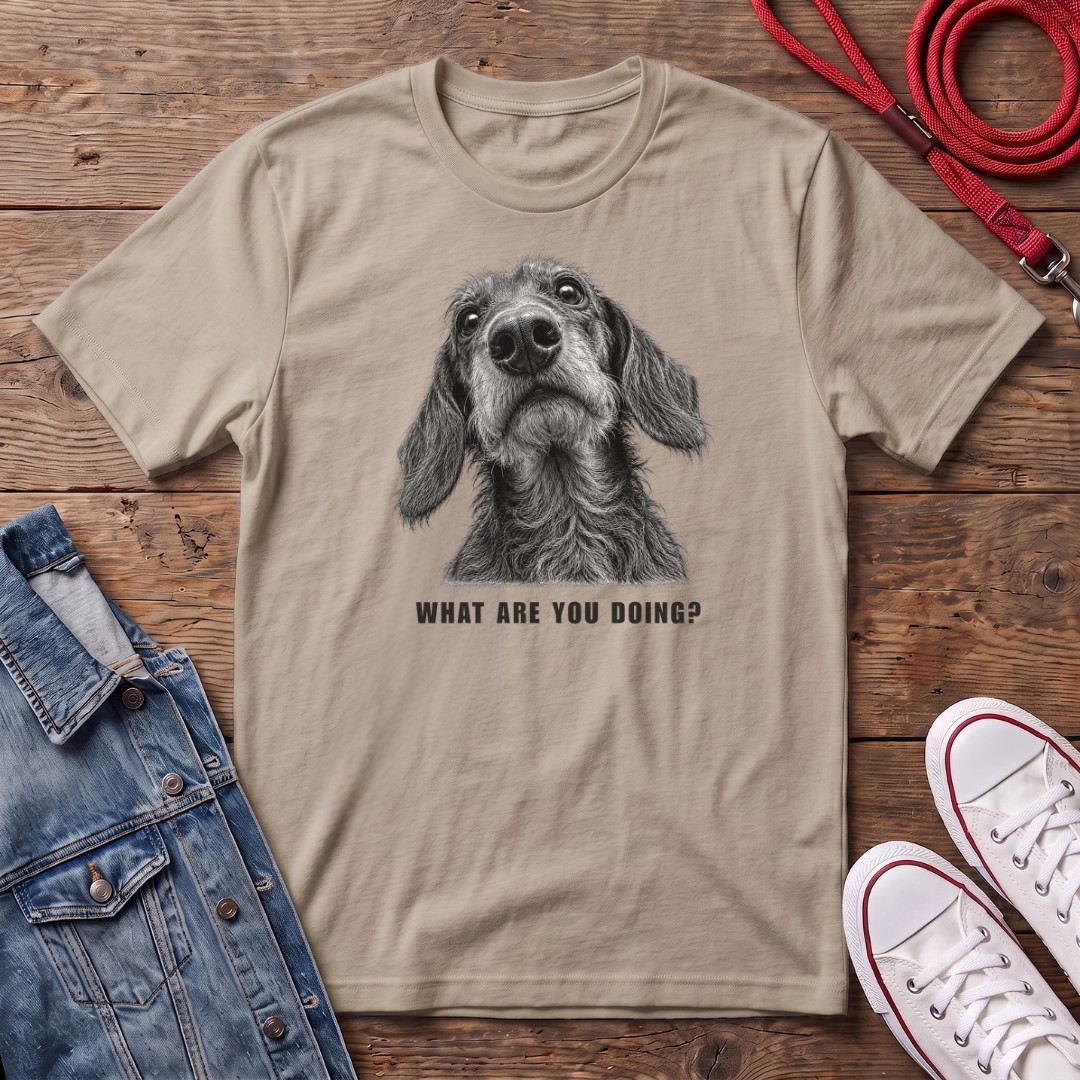 Dachshund Wired Haired - What are you Doing ? T-shirt
