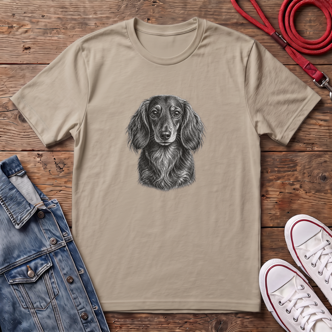 Dachshund Long Haired Face T-shirt