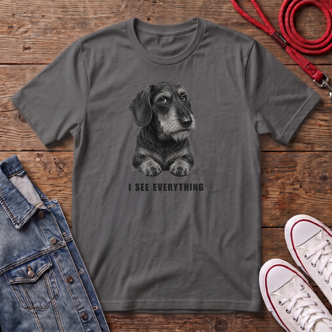 Dachshund Wired Haired - I See Everything T-shirt