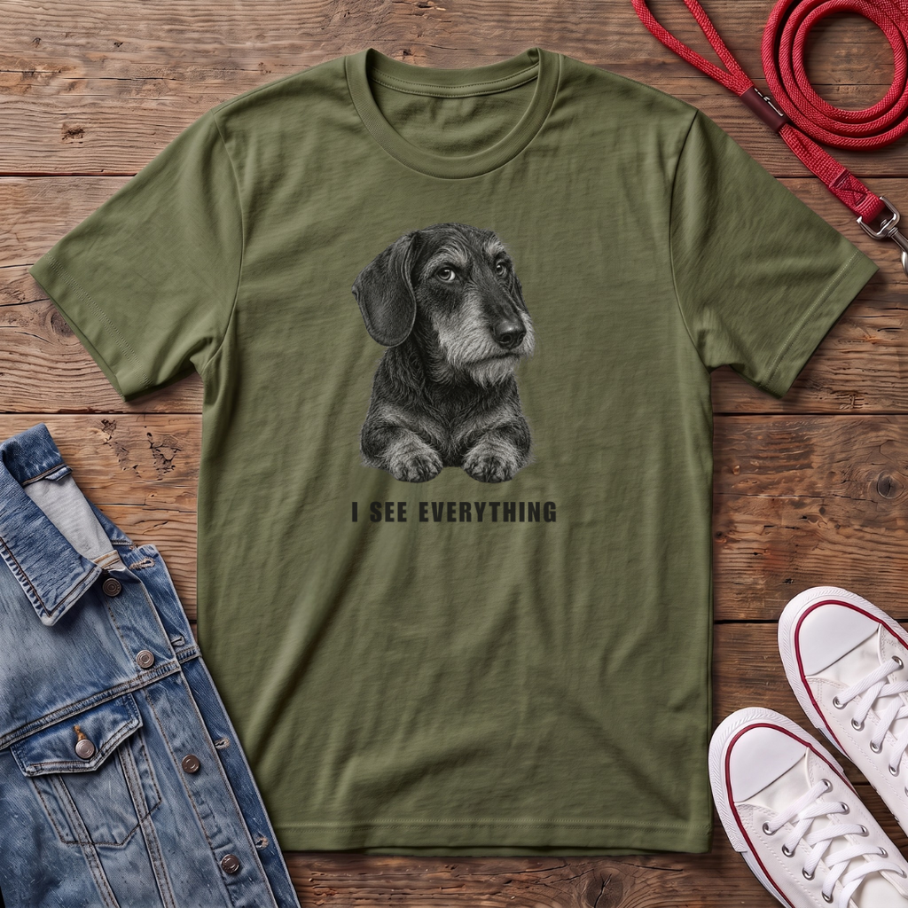 Dachshund Wired Haired - I See Everything T-shirt