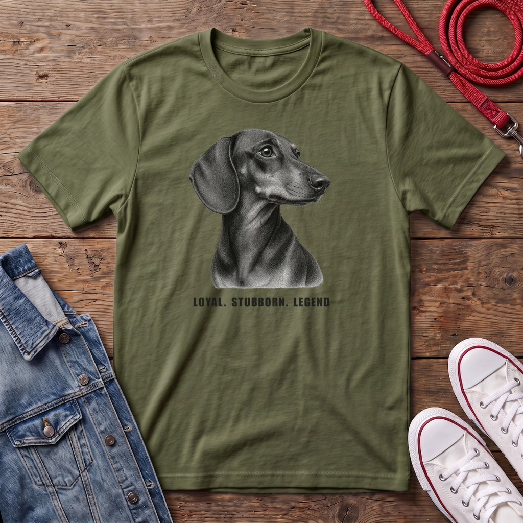 Dachshund Smooth Haired - Loyal. Stubborn. Legend  T-shirt