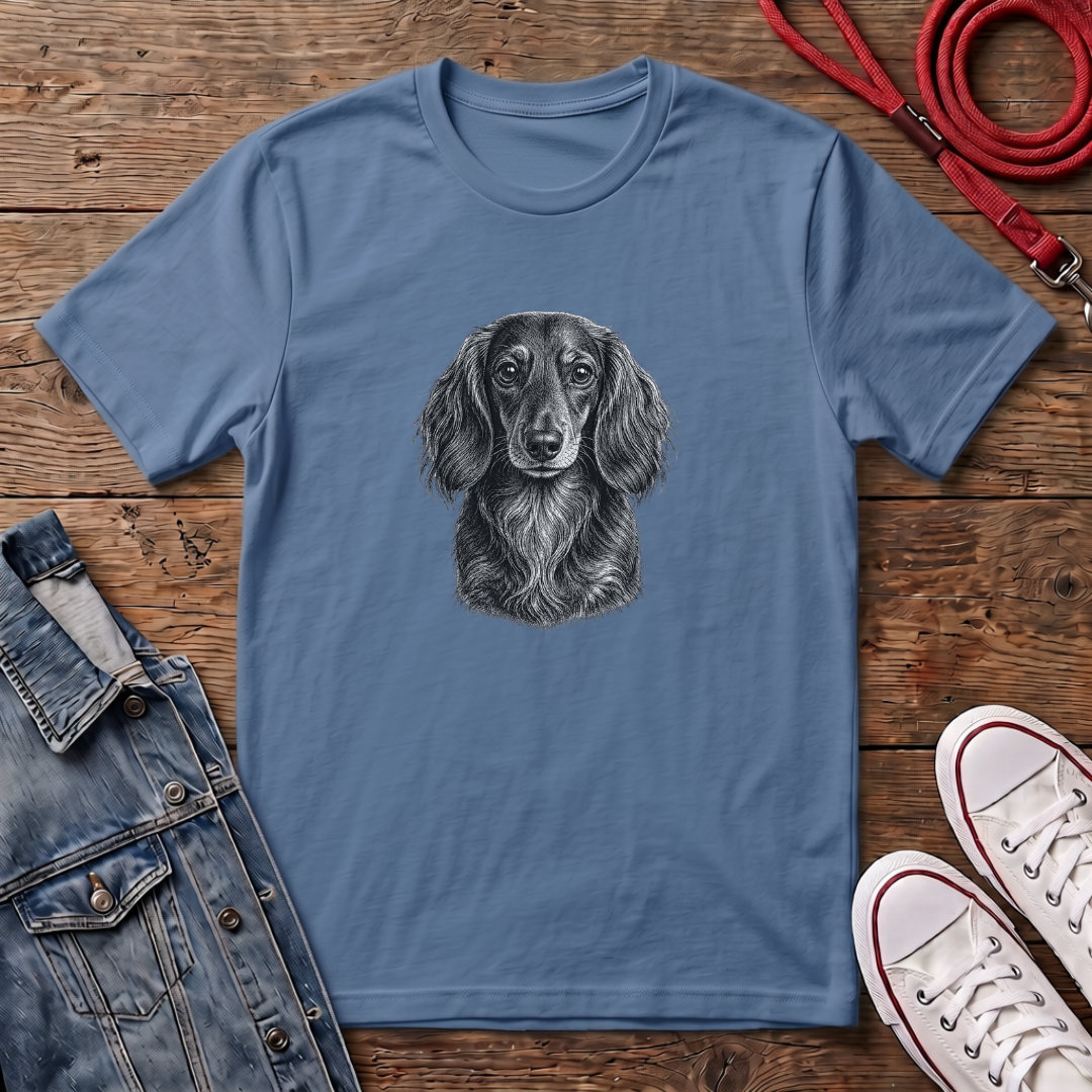Dachshund Long Haired Face T-shirt