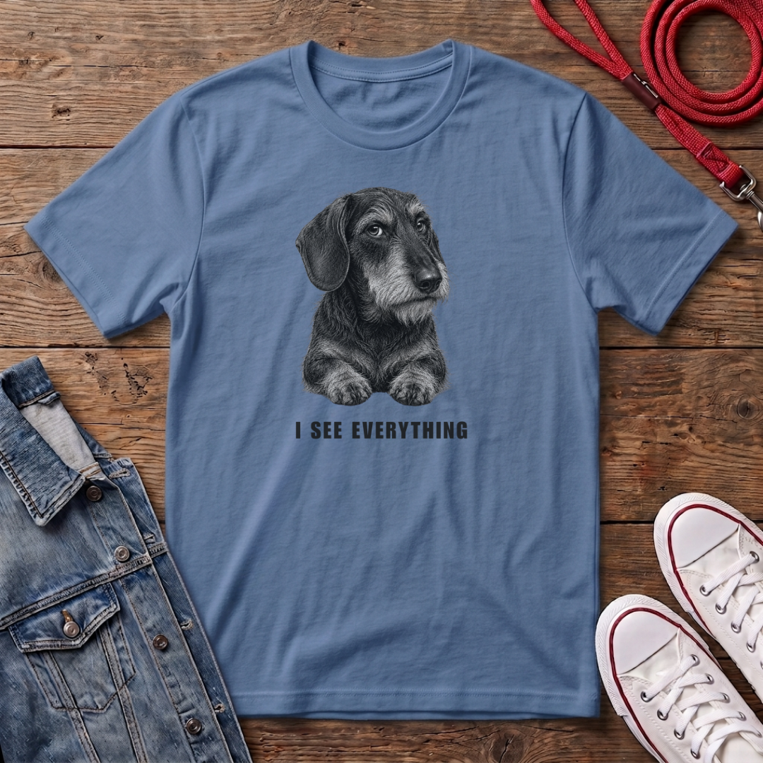 Dachshund Wired Haired - I See Everything T-shirt